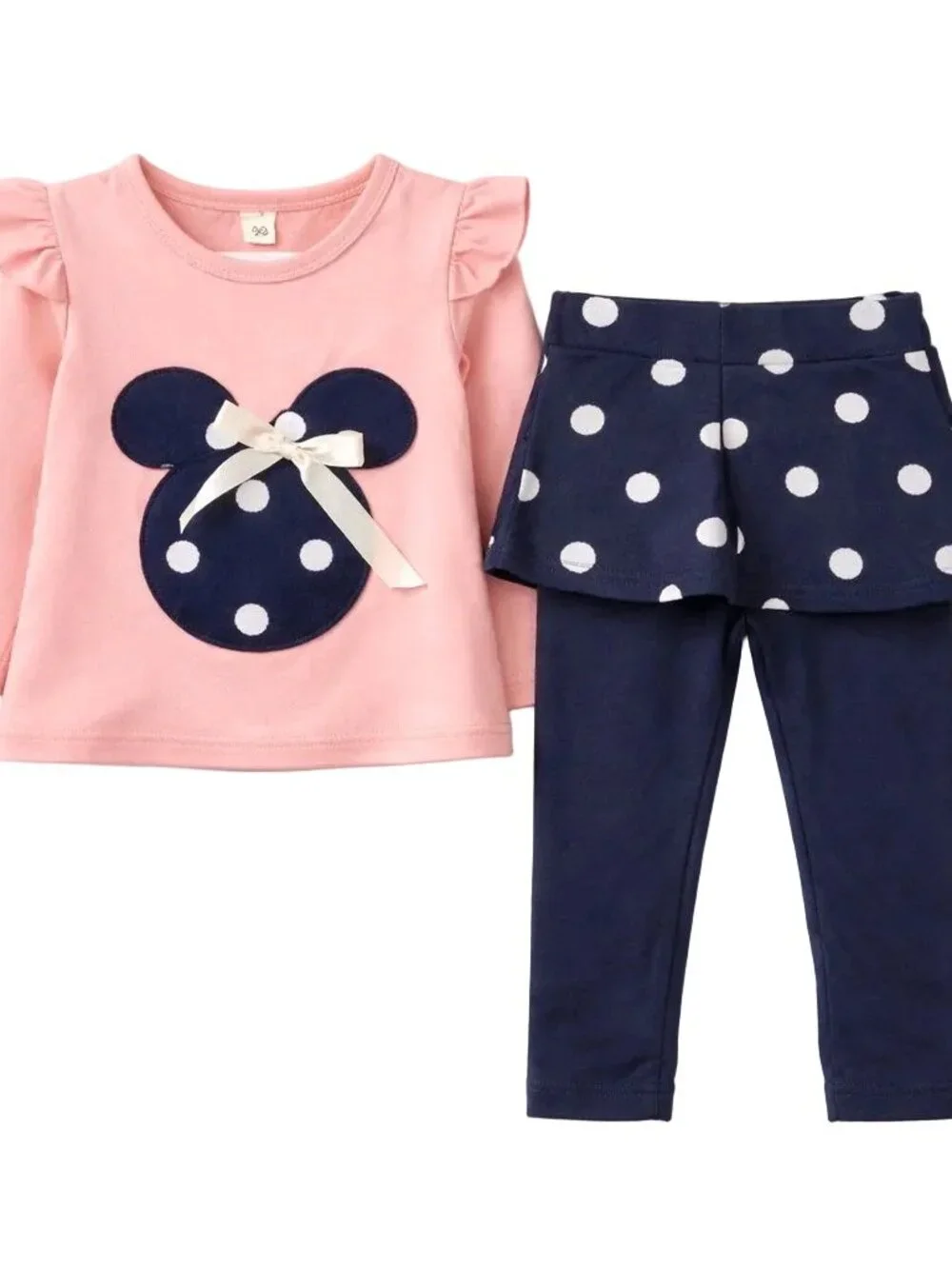 Minnie Mouse Cotton Two Piece Skirt Over Leggings Outfit